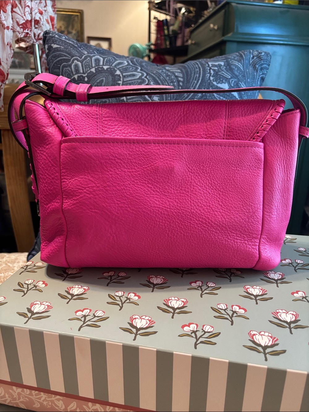 Aimee Kestenberg | Genuine Leather Hot Pink All For Love Crossbody - Picture 5 of 14